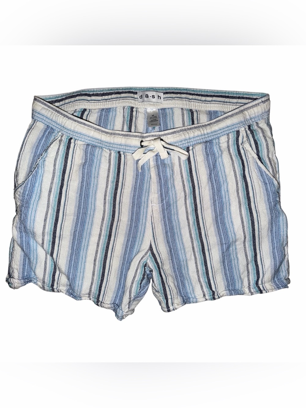 Linen Blend dā-sh Striped Shorts Women’s Medium Bohemian Coastal Grandma